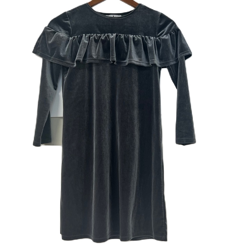 Indigo gray velour girls dress size 10